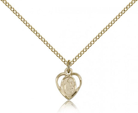 Petite Heart Shape St. Joseph Necklace