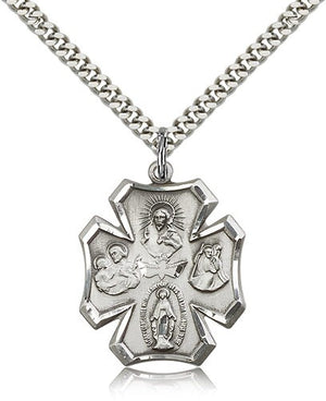 Wide Tip 4-Way Pendant with Descending Dove