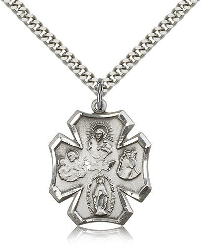 Wide Tip 4-Way Pendant with Descending Dove