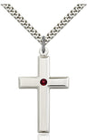 Large Plain Cross Pendant with Birthstone Options