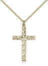 Modern Floral Accent Cross Necklace