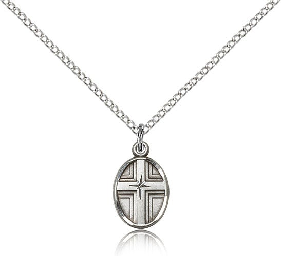 Women's Cross in Cross Oval Pendant