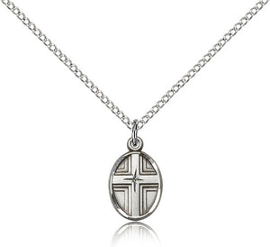 Women's Cross in Cross Oval Pendant