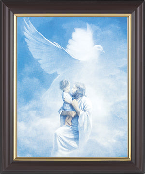 Jesus Holding Child In Heaven 8x10 Framed Print Under Glass