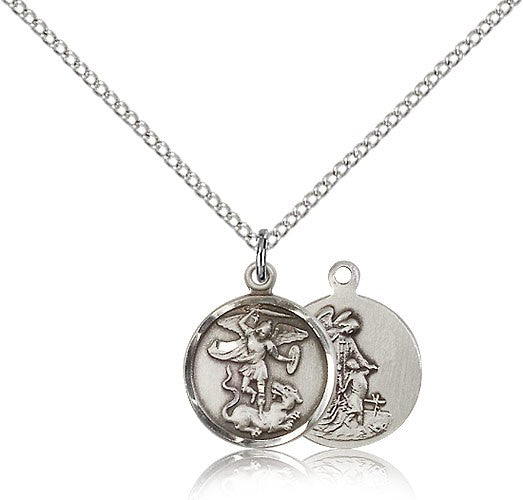 Petite Round St. Michael & Guardian Angel Medal for Women