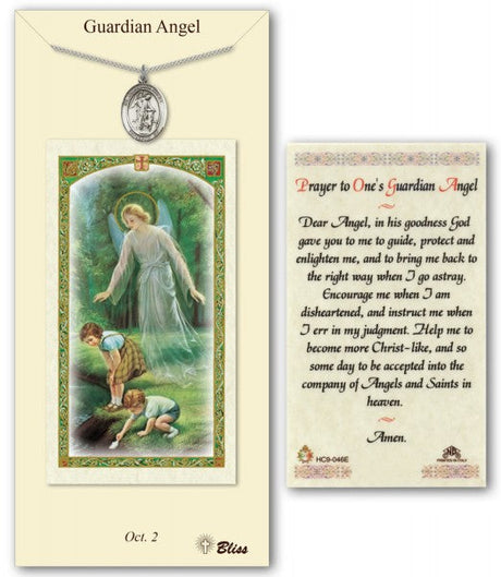 Guardian Angel Medal in Pewter with Prayer Card