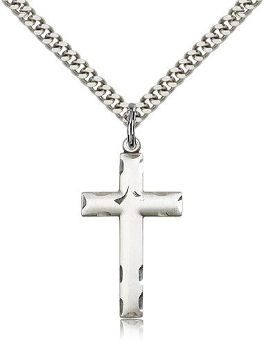Matte Cross Pendant with Etchings