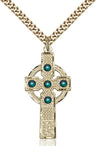 Tall Celtic Cross Pendant with Birthstone Options