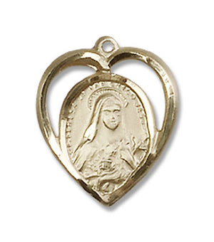 Small St. Theresa Heart Shaped Medal