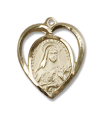 Small St. Theresa Heart Shaped Medal