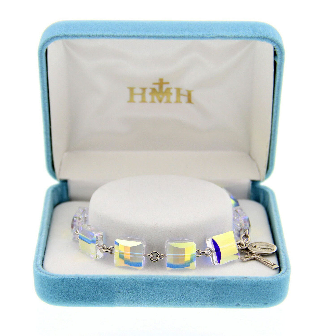 Swarovski Crystal Rosary Bracelet 10mm Square Beads