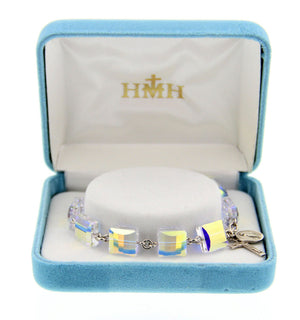 Swarovski Crystal Rosary Bracelet 10mm Square Beads