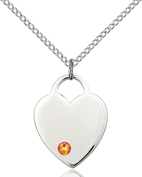 Medium Heart Shaped Pendant with Birthstone Options
