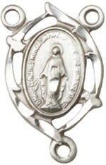 Small Pointed Edge Hand Etched Miraculous Rosary Centerpiece