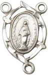 Small Pointed Edge Hand Etched Miraculous Rosary Centerpiece