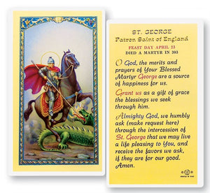 Prayer To St. George Laminated Prayer Card