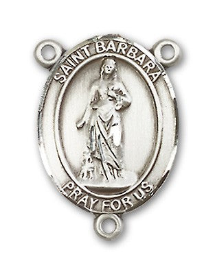 St. Barbara Rosary Centerpiece Sterling Silver or Pewter