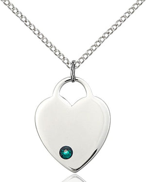 Medium Heart Shaped Pendant with Birthstone Options