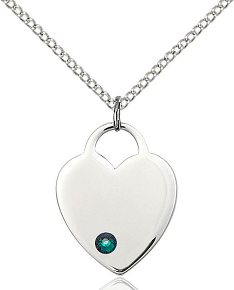 Medium Heart Shaped Pendant with Birthstone Options