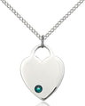 Medium Heart Shaped Pendant with Birthstone Options