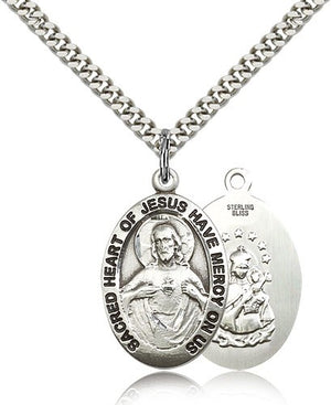 Raised Border Learn of Me Men's Scapular Necklace