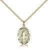 Petite Miraculous Medal with Blue Enamel Necklace for Women