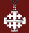 Stainless Steel Jerusalem Cross Pendant - 1 1/4' H