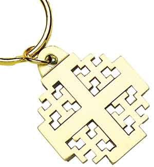 Jerusalem Key Pattern Jerusalem Cross Keyring