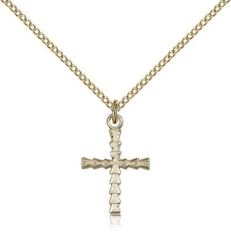Women's Fluted Crossbar Cross Necklace