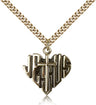 Heart of Jesus and Cross Pendant