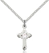 Child's Pointed Edge Cross Pendant with Birthstone Options