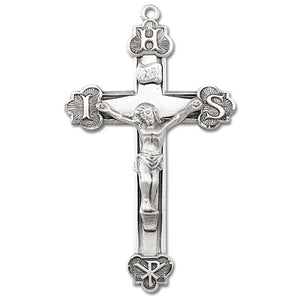 IHS Chi Rho Sterling Silver Rosary Crucifix