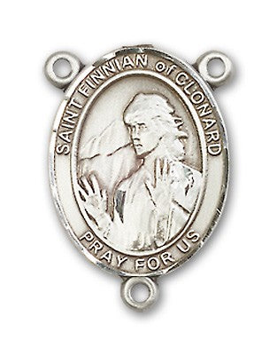 St. Finnian of Clonard Rosary Centerpiece Sterling Silver or Pewter