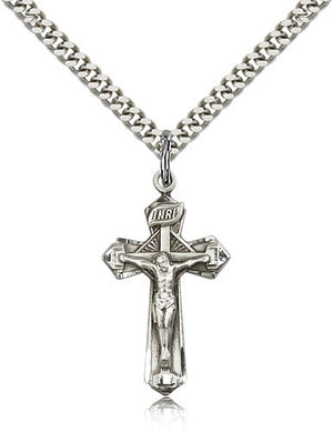Point Tip Geometric Crucifix Pendant
