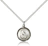 Round Etched Cross Necklace