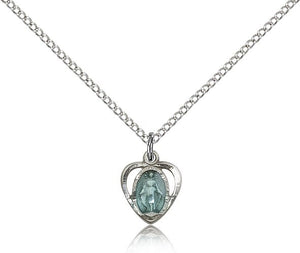 Miraculous Medal with Pink Heart Cutout