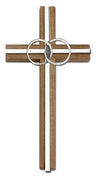 Marriage Cross with Eternity Rings in Walnut 6'
