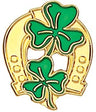 Horseshoe and Shamrock Lapel Pin - 1'