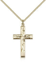 Women's Square Edge Cross with Vine Etching