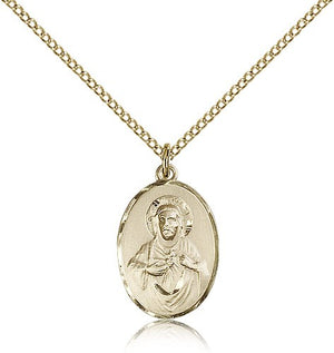 Scapular Medal with Smooth Thin Border Necklace