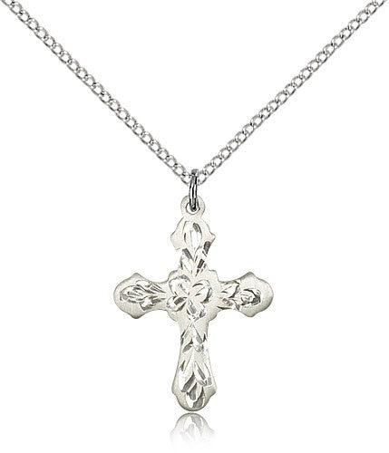 Women's Ornate Heavy Etching Cross Pendant