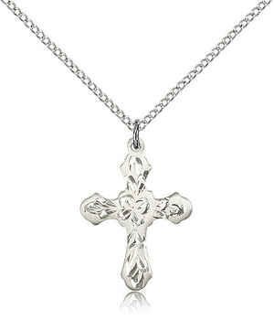 Women's Ornate Heavy Etching Cross Pendant