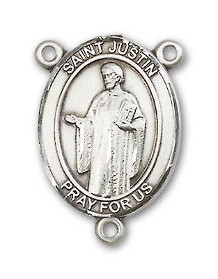 St. Justin Rosary Centerpiece Sterling Silver or Pewter