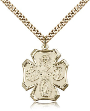 Wide Tip 4-Way Pendant with Descending Dove