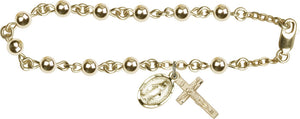 Miraculous Medal Crucifix Pendant Rosary Bracelet for Women