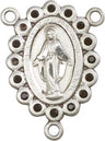 Miraculous Medal Rosary Centerpiece with Black Glass Stones