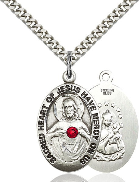Classic Oval Scapular Pendant with Birthstone Options