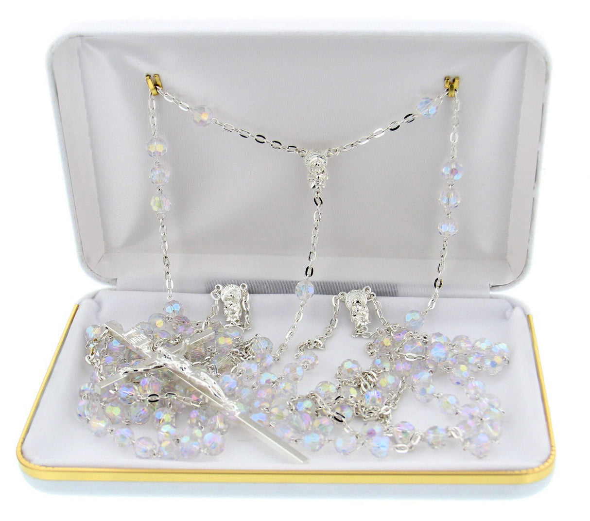 Silver Tone and Crystal Wedding Lasso Rosary