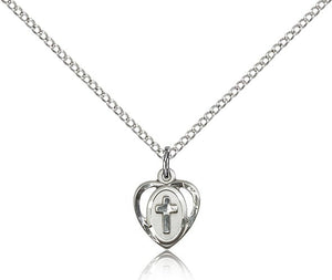 Baby Heart and Cross Pendant
