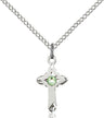 Child's Pointed Edge Cross Pendant with Birthstone Options